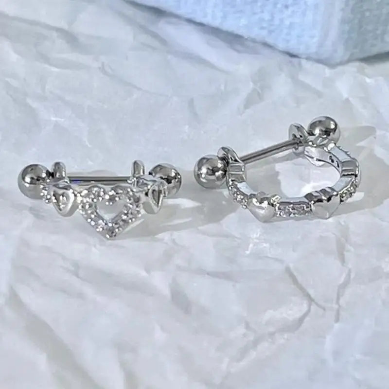 1 قطعة جديد الجوف خارج الحب الحلقي الأذن العظام مسمار موضة حساسة القرط للنساء Y2K مجوهرات بسيطة