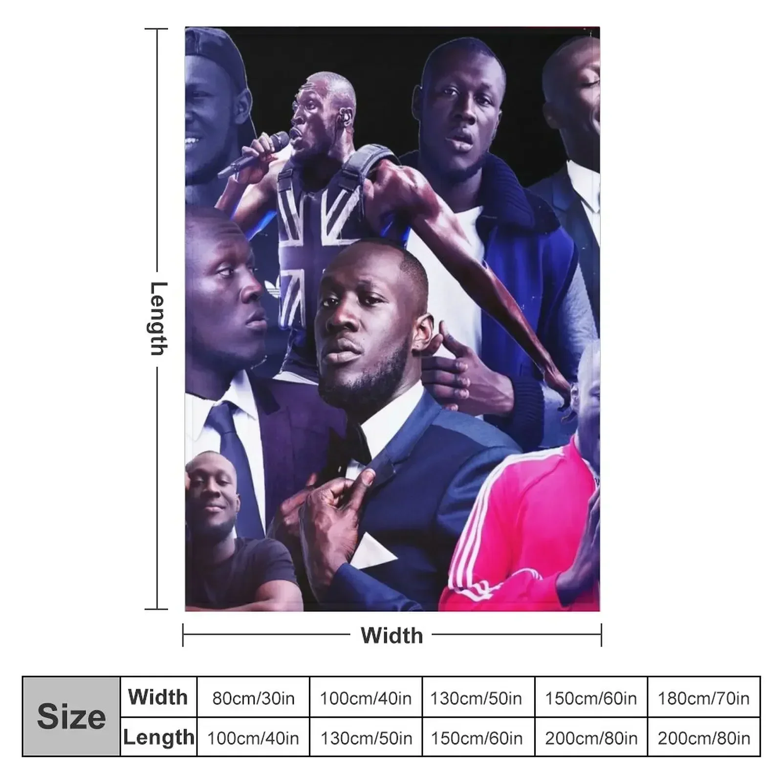Stormzy uk rapper collage poster design 2021 Throw Blanket Personalized Gift Warm Softest for sofa Loose For Sofa Thin Blankets
