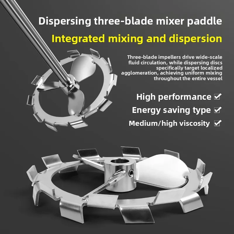 Stainless Steel 3-Blade Impeller High Shear Dispersing Disc with Hub for Mixer Large Size Custom