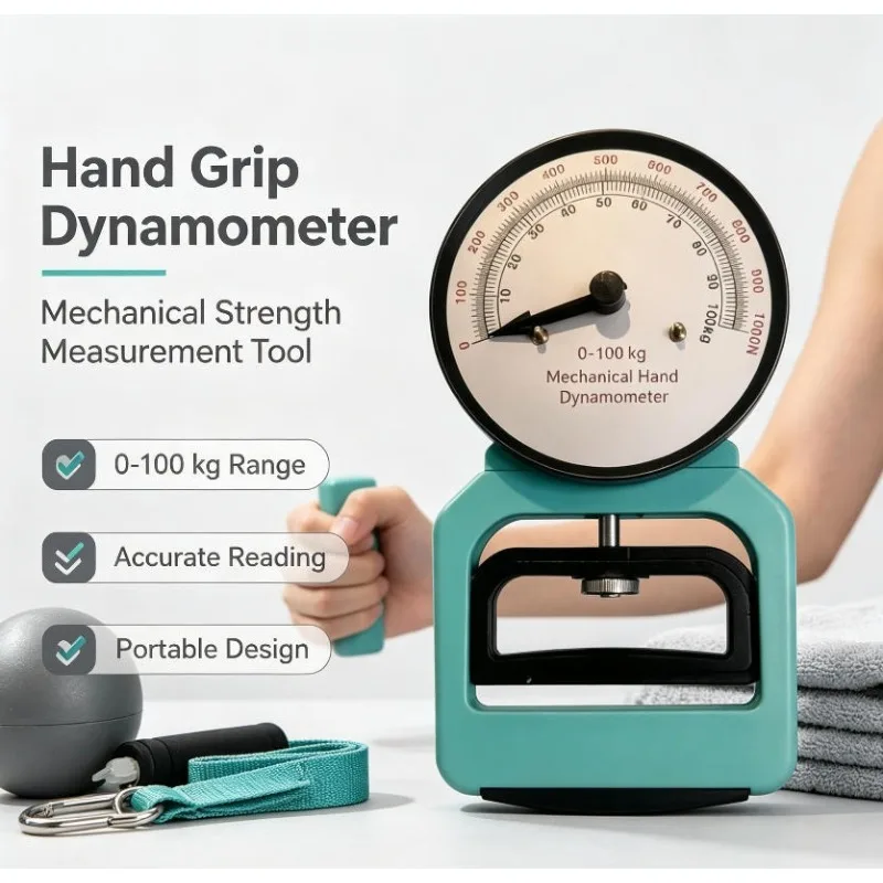 WL-1000 Mechanical Hand Dynamometer Pointer Type Grip Strength Tester 0-1000N / 0-100kg for Fitness Training and Sports Medicine