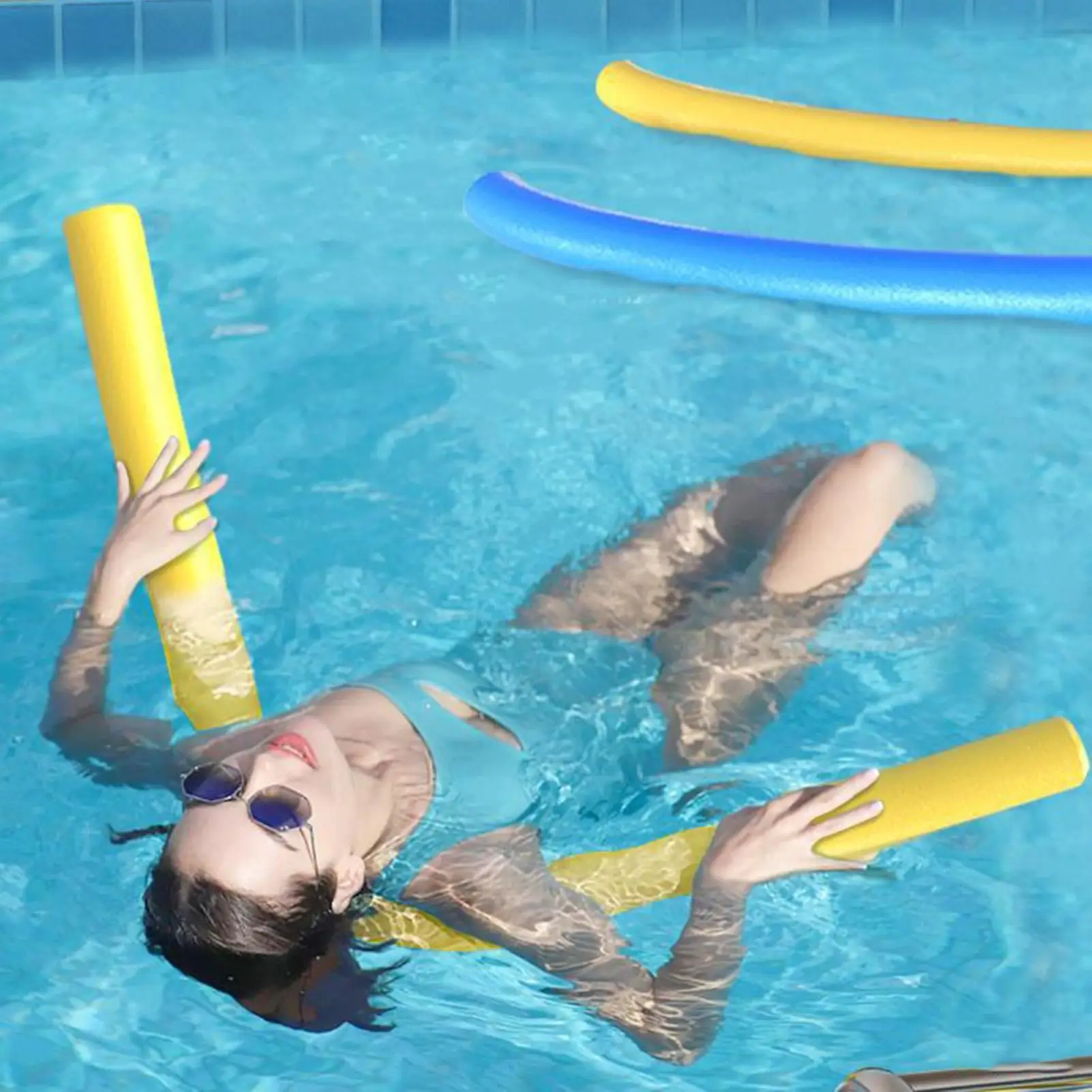 

Inflatable Foam Pool Noodles Multi-Purpose Soft Foam Floats with Connector Summer Pool Accessories for Kids Adults Exercise