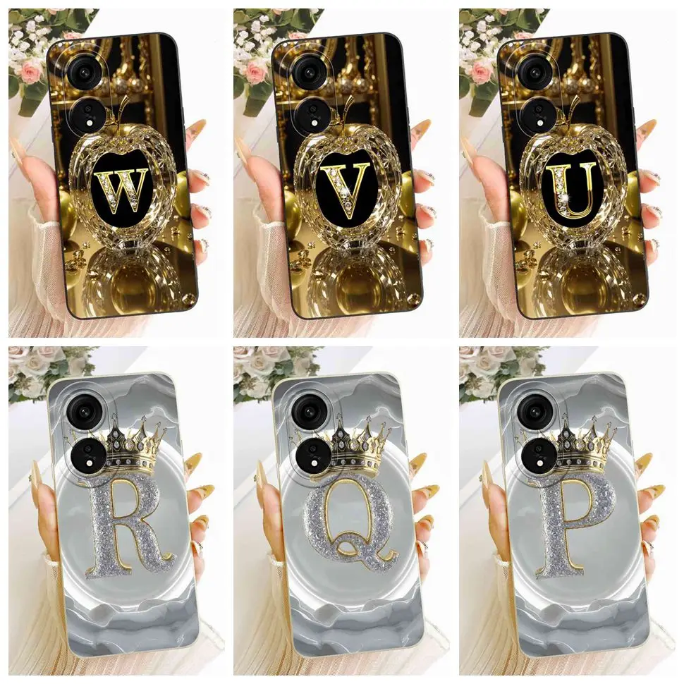 For Oppo A1 Pro 5G PHQ110 Case Latest Design Crown Letters Silicone Back Cover For Oppo Reno8 T 5G CPH2505 Phone Cases Bumper