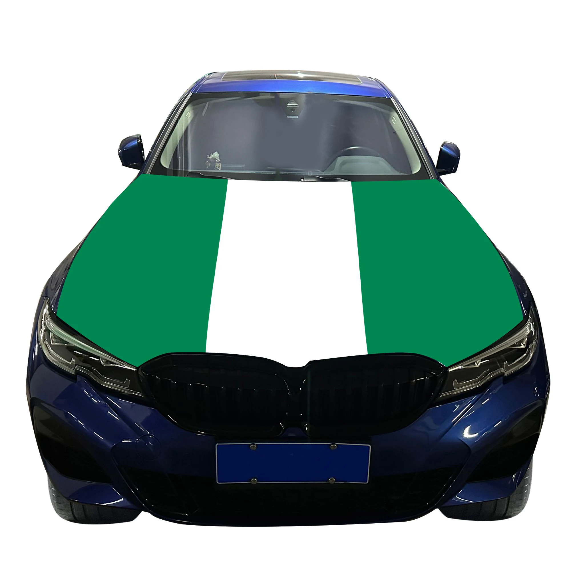 Nigeria Car Hood Cover Flag  Universal Size Elastic Polyester 120x150cm for Car Decor