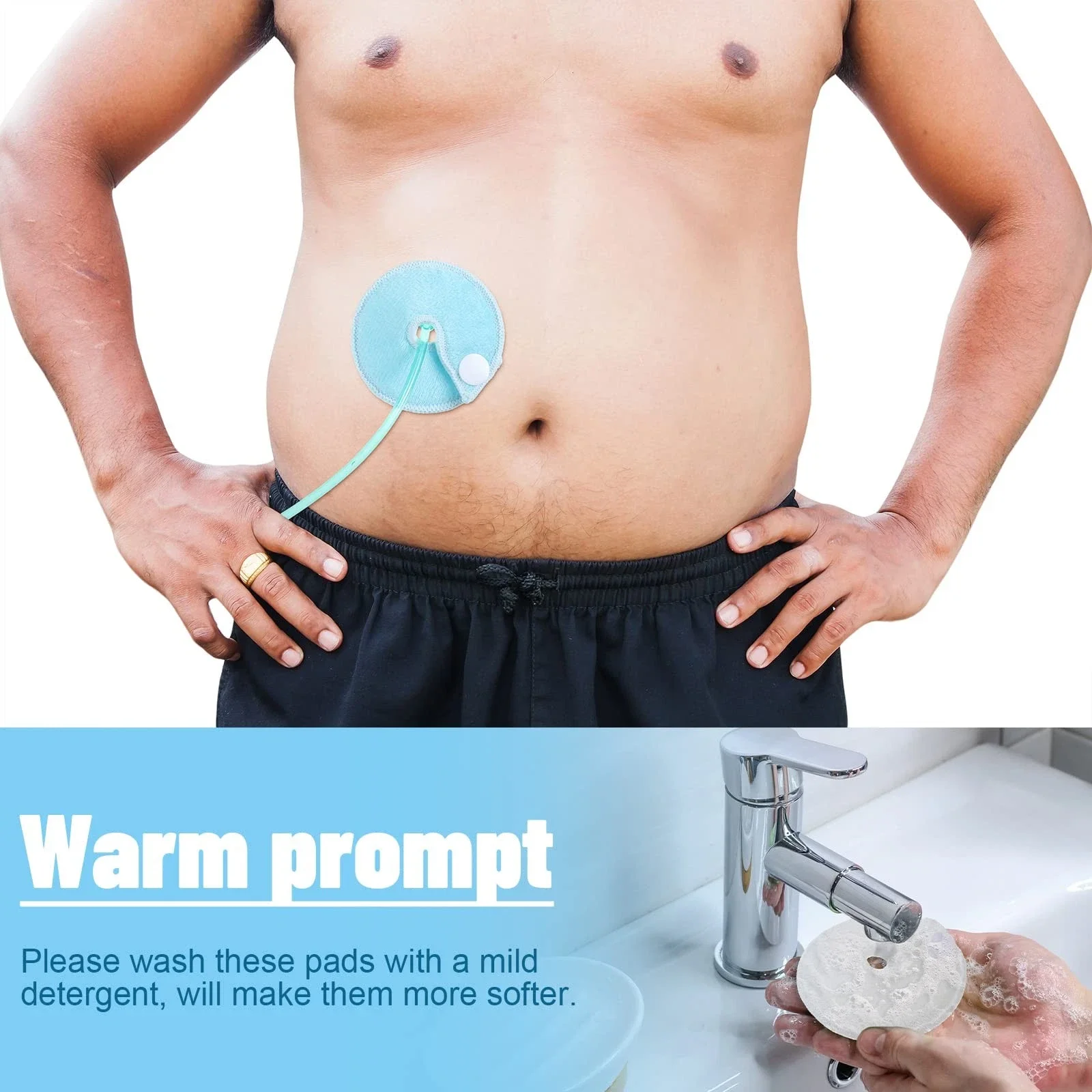 20~200Pcs  Tube Button Covers Feeding Tube Pads Supplies Soft Abdominal Feeding Pads Covers Accessories for Nursing Care