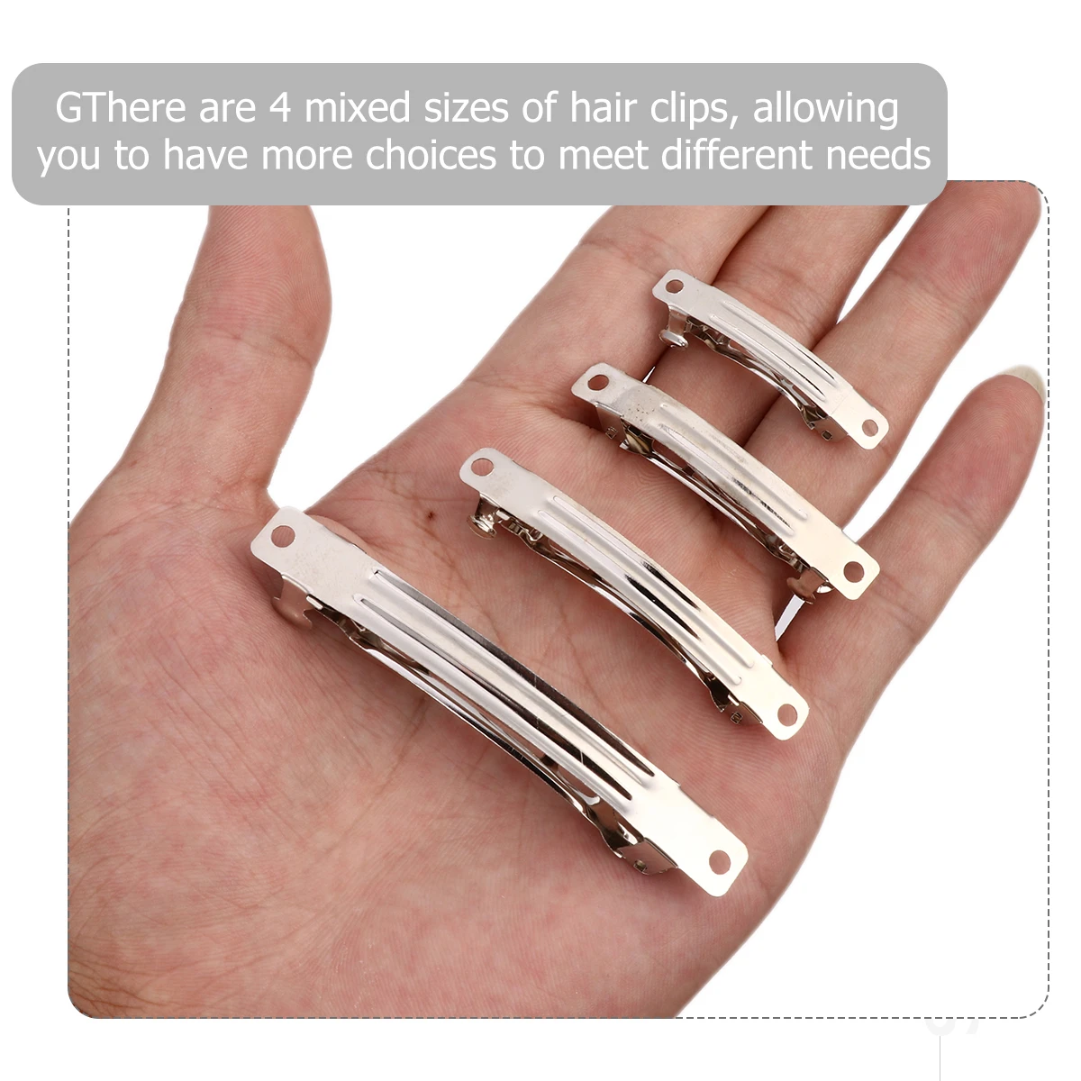 

Hairpin Accessories Girls 4 Sizes Durable Spring Clips DIY Craft Automatic Bow Tie Silver Alloy Barrette Women Kids Hair Styles
