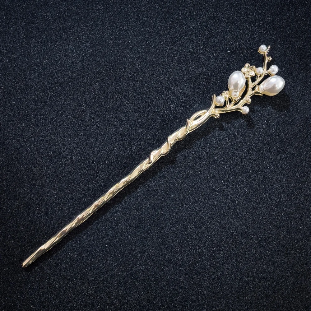 Alloy Simple Hair Sticks for Women Girls Metal Hairpin Vintage Floral Hair Forks Hair Accessories Gift view 6