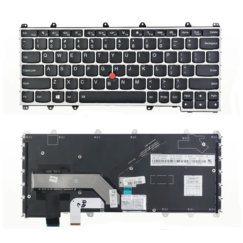 Original US backlight keyboard SILVER For ThinkPad Yoga260, Yoga370, X380 Yoga, 00UR671 00UR665 01HW655 01HX100 01AV716 01EN427