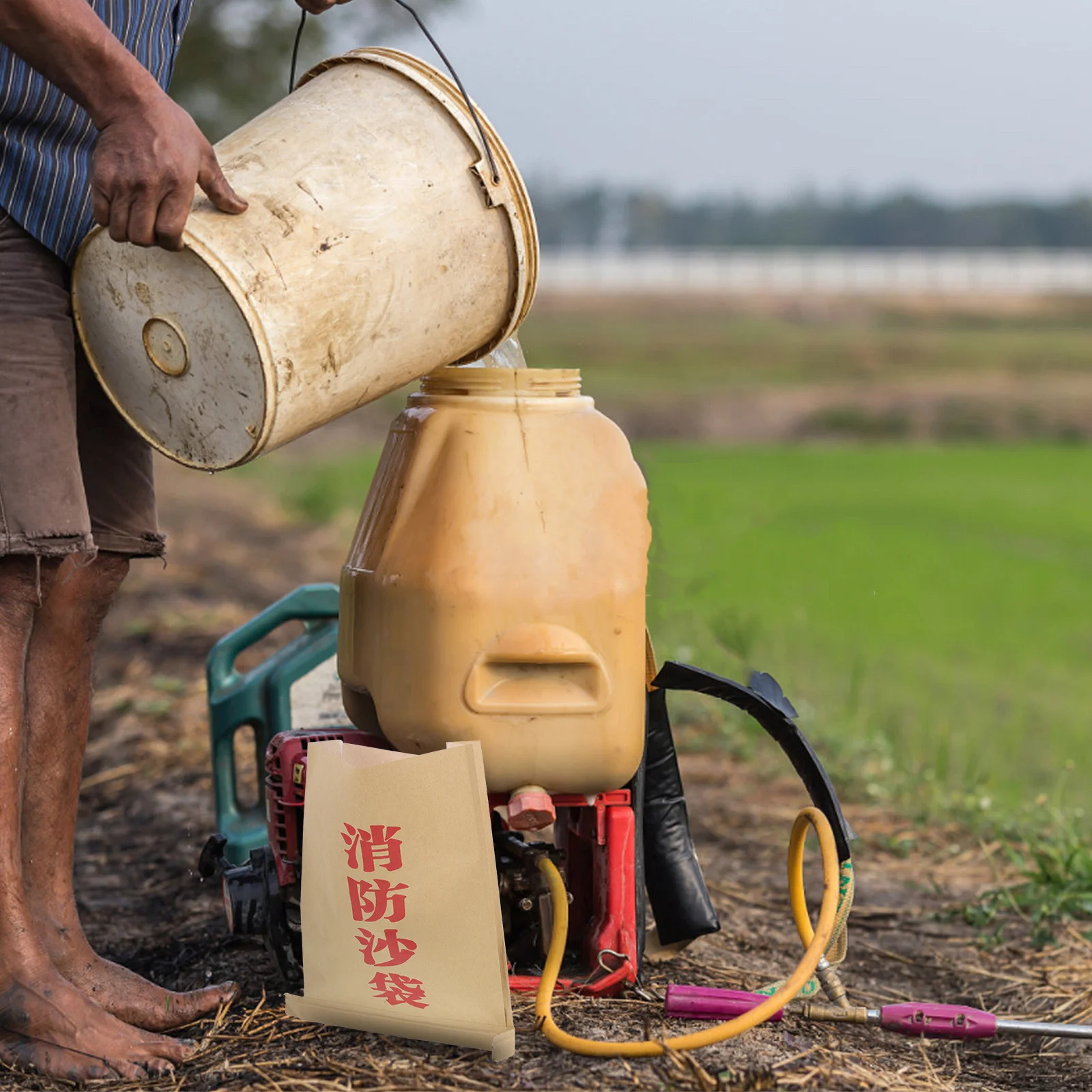 10 Stück Rindsleder-Kraftpapier-Sandsäcke, Verschlussbeutel für Düngeraufbewahrung, Überschwemmungsschutz, Lebensmittelverpackung und Haushaltsaufbewahrung