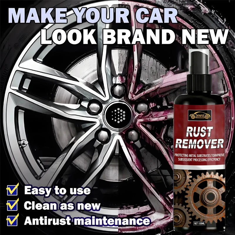 Multifunktionaler Rostentferner, Eisenpulver-Entferner für Autos, Felgenlack-Aufheller, praktischer Metallrostfleckenreiniger