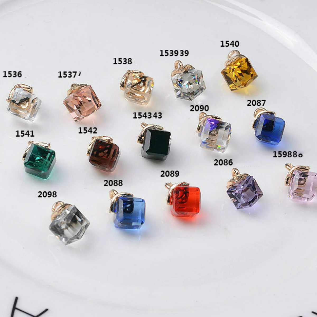 

20Pcs Cubic Crystal Pendant Charms for Jewelry Making DIY Necklace Earring Bracelet Craft Accessories Cubic Crystal Pendants