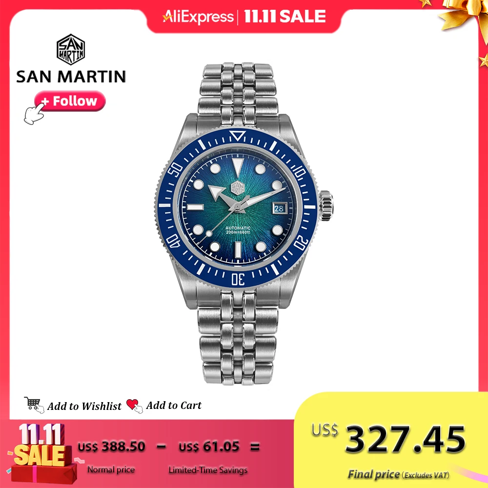 サンマーティン 40 ミリメートルメンズダイバーウォッチオリジナルデザインハイエンド高級男の腕時計御代田 9015 自動機械式防水 20Bar