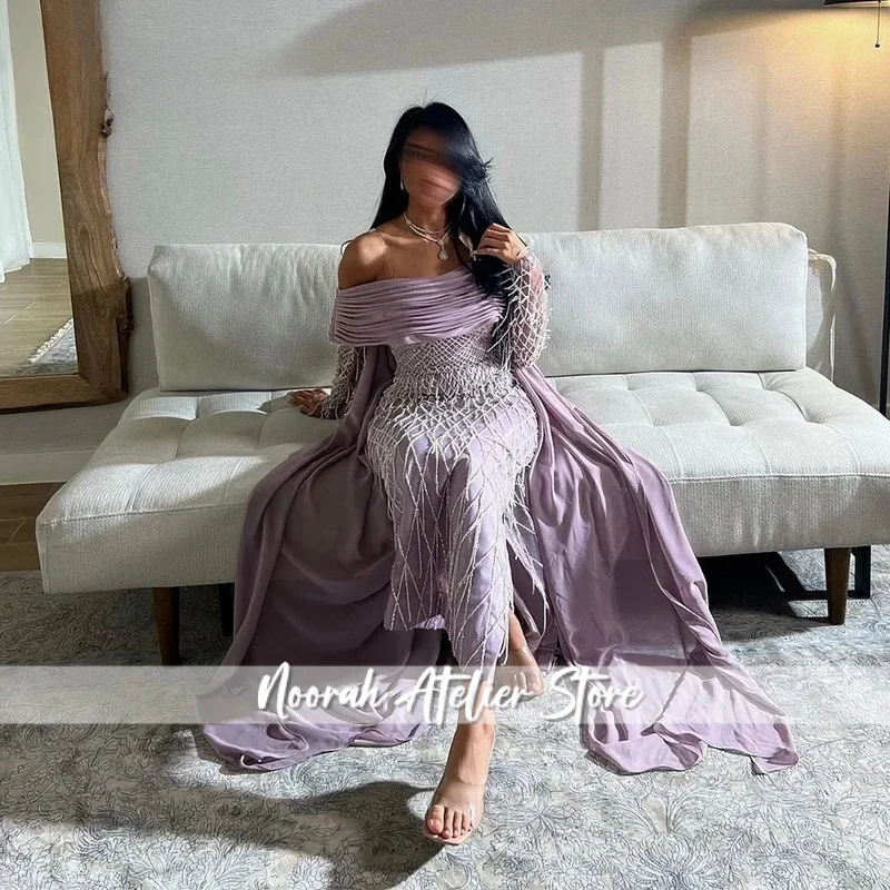 Elegante sereia vestido de noite fora do ombro luxo formal baile de formatura vestido de festa de casamento para mulher com overskirt personalizado 2025