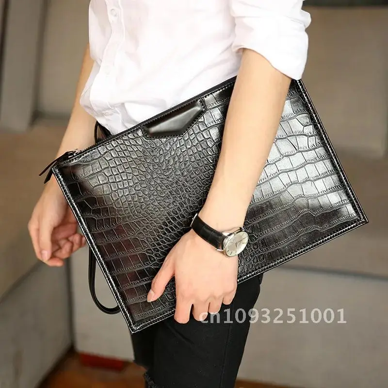 

Fashion men envelope clutch bag Quality PU leather bag file Clutches bag feminina bolsa Shoulder women Handbags for