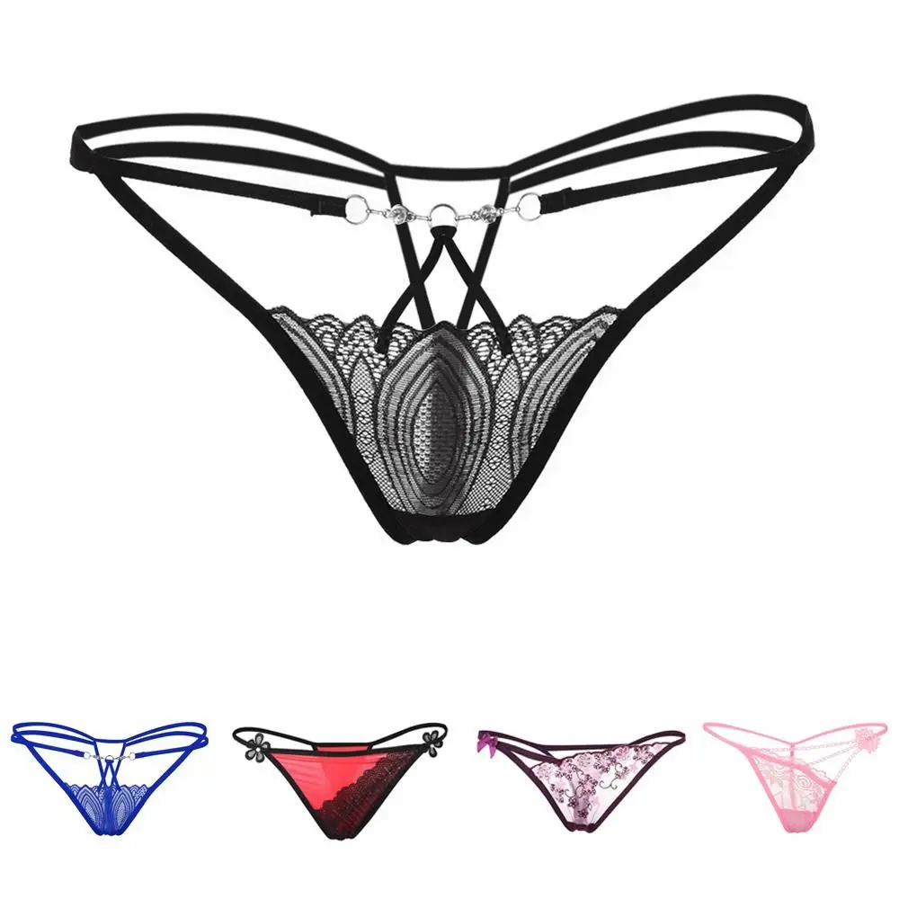 Underwear Low Waist Briefs Underpants Women Erotic Lingerie Sexy Panties Lace Flowers G-string