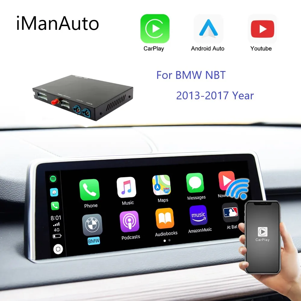 

Wireless Carplay Android Auto for BMW F20 F21 F23 F30 F31 F32 F33 F34 F36 F01 F02 F48 F15 F56 NBT Mirrorlink Cam Youtube