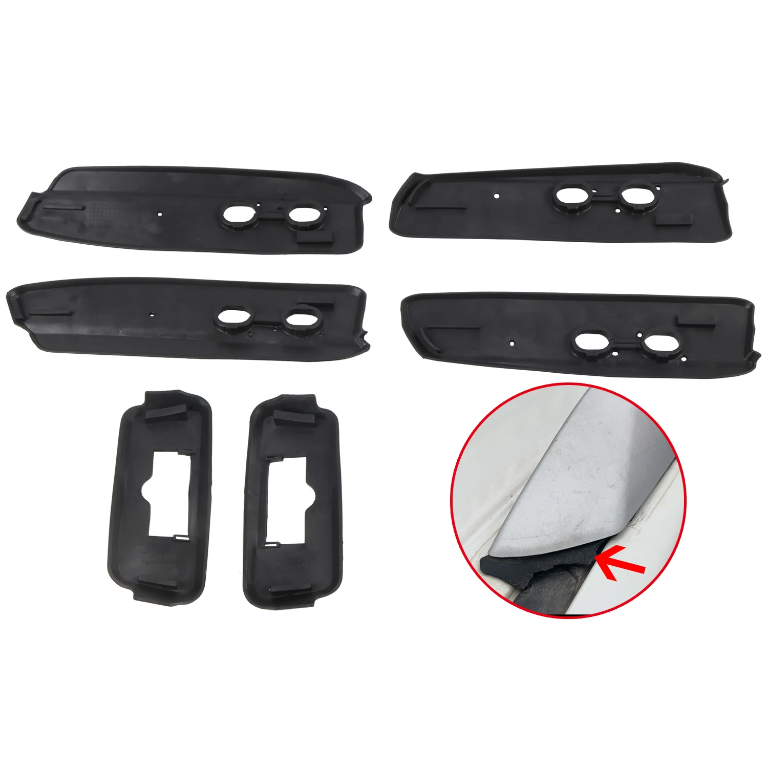 

For Toyota Land Cruiser Prado J150 2010-2022 Roof Rack Rubber Pads Replacement Roof Rail Weatherstrip Seal 6pcs Set