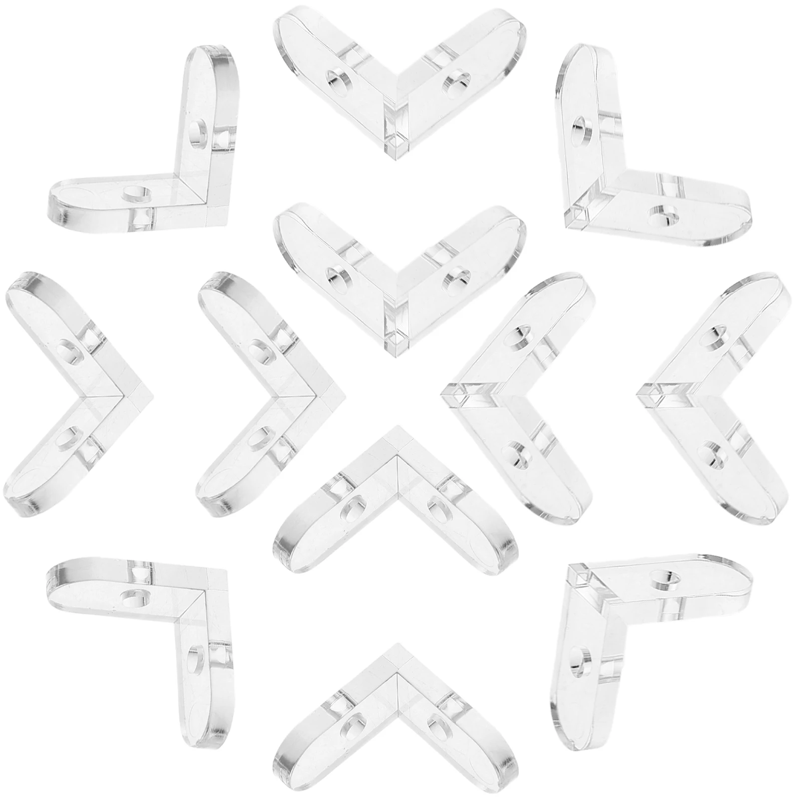 

15Pcs Clear Acrylic Corner Braces Fixed Buckle Design Transparent L Brackets for Display Box Stabilizing Supports