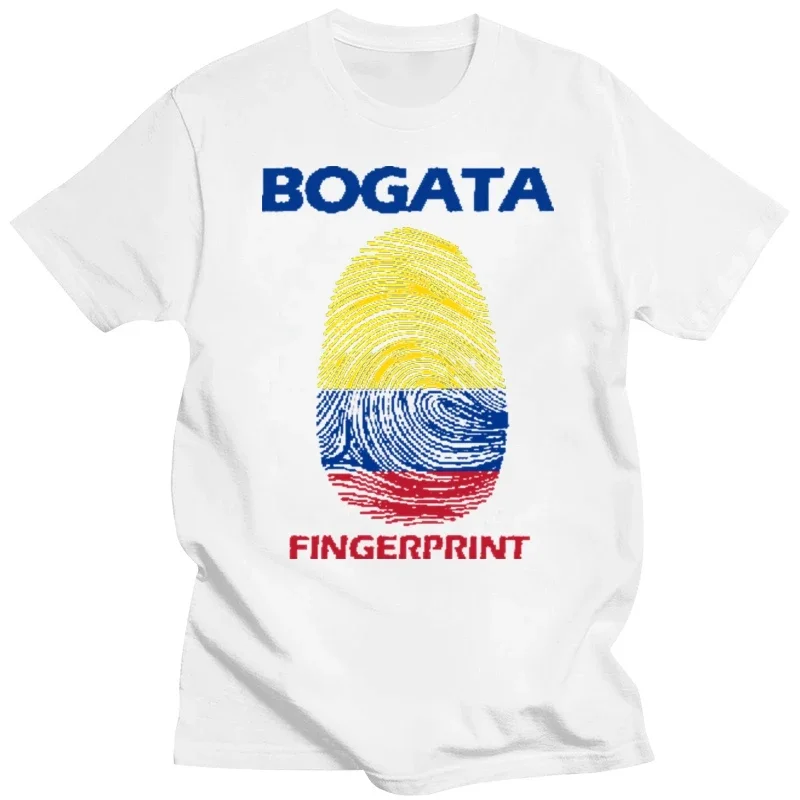 fashion heavyweight vintage Summer Funny Bogota, Colombia Fingerprint Shirt Men Outfit Adult Tshirts Fitness Plus Size S-5xl