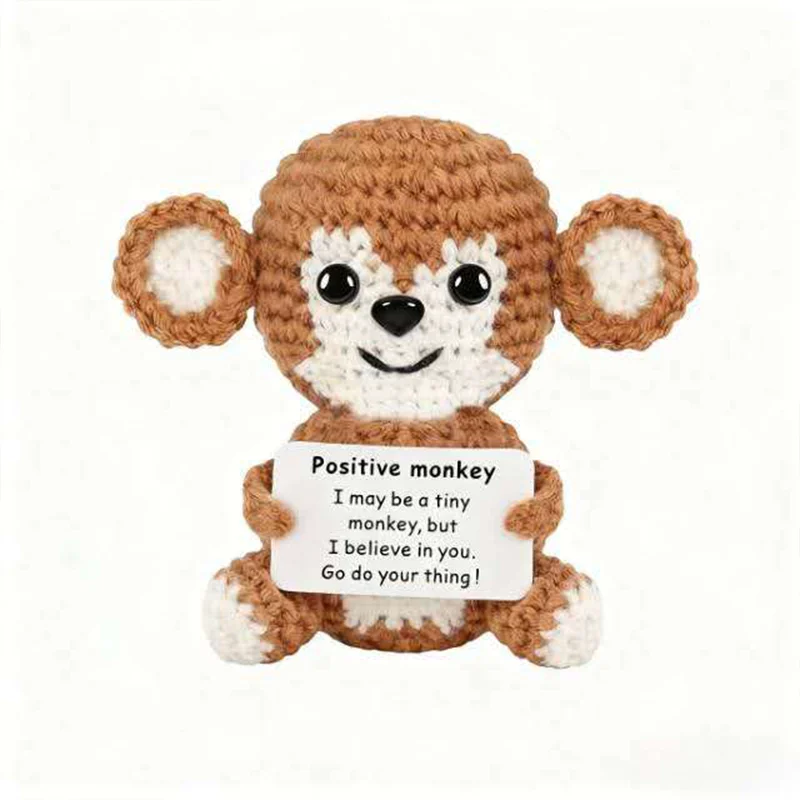 Gifts for Him Her Boyfriend Girlfriend  Handmade Positive Crochet Cute Monkey Emotional Birthday Christmas Desktop Decorations