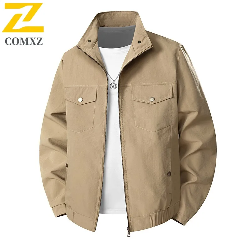 

COMXZ Men 2025 New Autumn Large Size Windproof Waterproof Versatile Fashionable Casual Outdoor Stand Collar High Quality Jacket