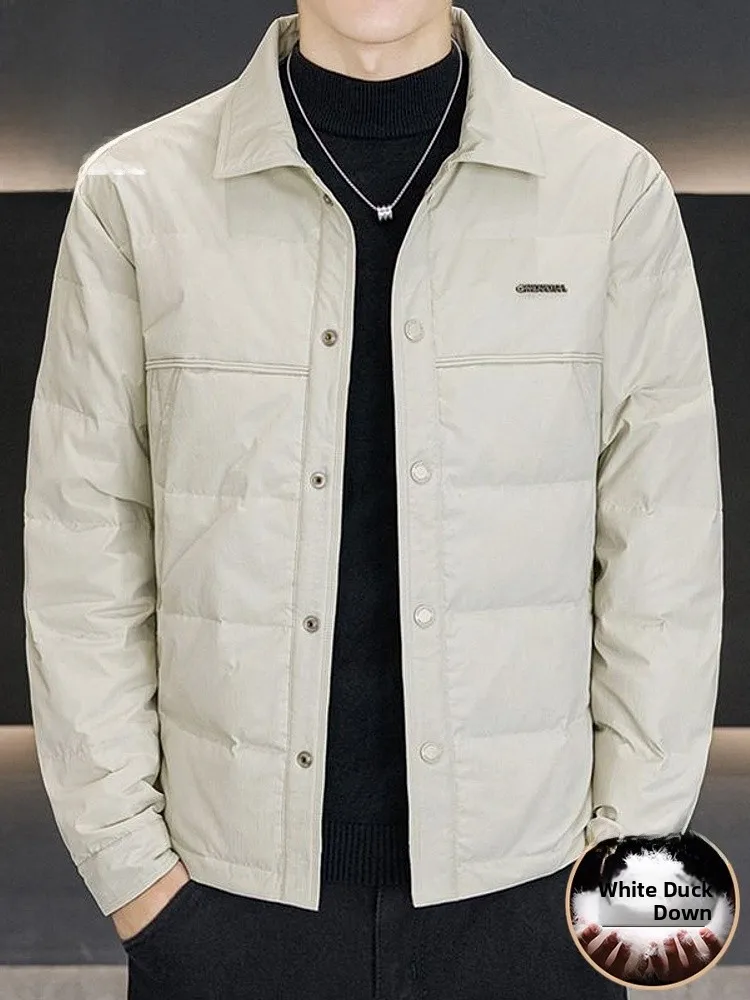 

Мужская пуховая куртка 2025: Новинка зимы, утепленная, повседневная, из полиэфирного волокна, не требующая глажки