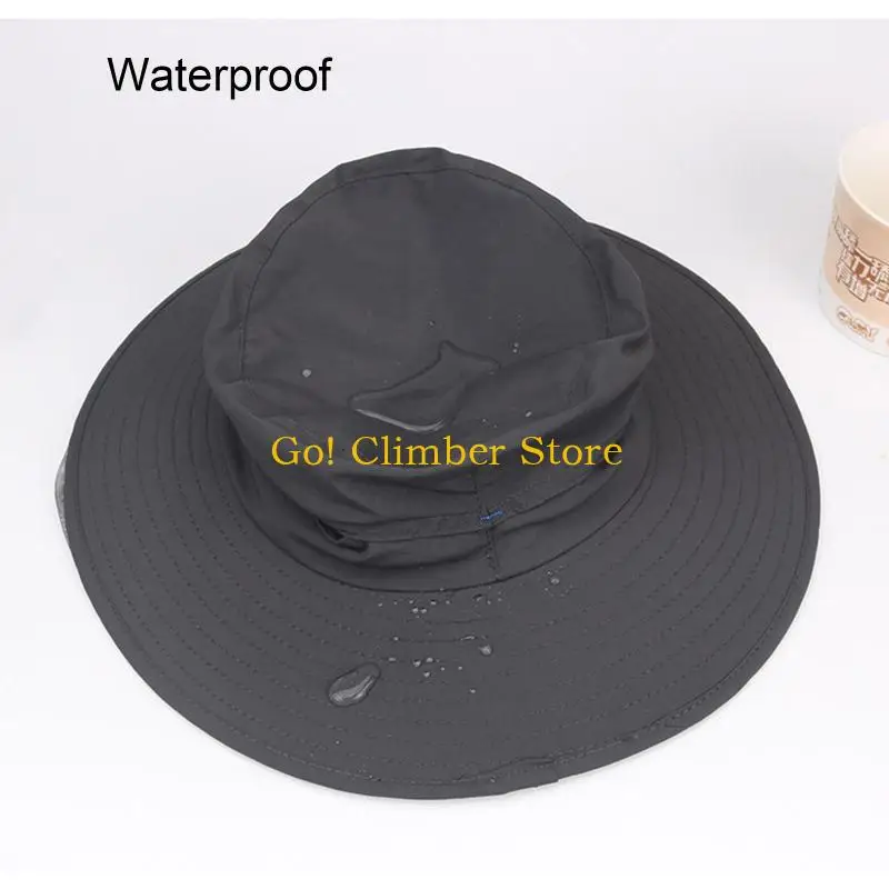 

Q84C Portable Man Women Bucket Hat Lightweight Camping Hiking Breathable Net Yarn Hat