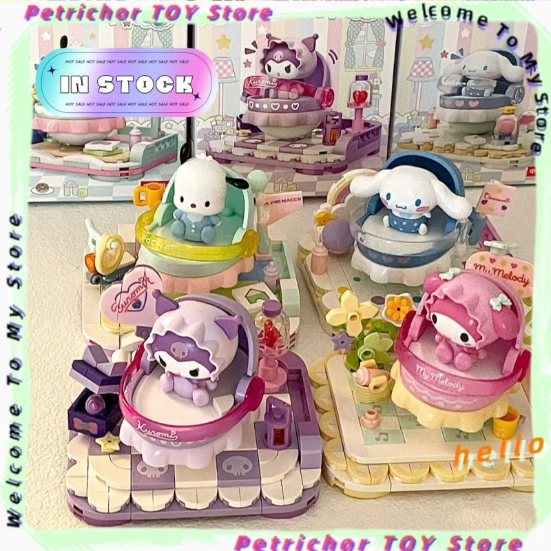 

Genuine Sanrio Series My Melody Kuromi Pochacco Anime Figure Assembly Model Holiday Gifts In Stock Instant Shipping