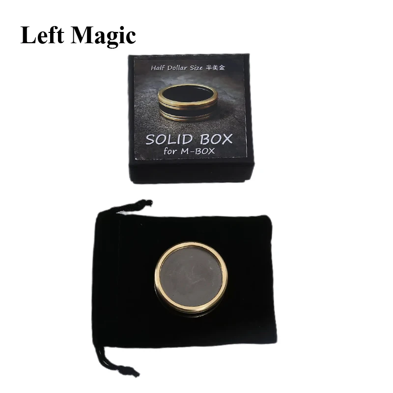 Solid Box For M-Box (Half Dollar Size) Magic Tricks No lid Coin Appearing Vanishing Close Up Street Illusions Props Gimmicks