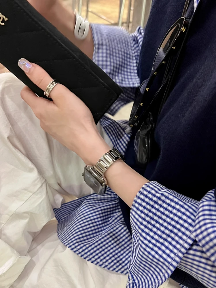 سوار فاخر من الفولاذ المقاوم للصدأ لساعة iWatch ، سوار معدني لساعة Apple ، 38 ، 40 ، 42 ، 45 ، 44 ، 49 ، 49 ، 4 ، 9 ، 8 ، 7 ، 6 ، 5 ، 4 ، SE ، 3