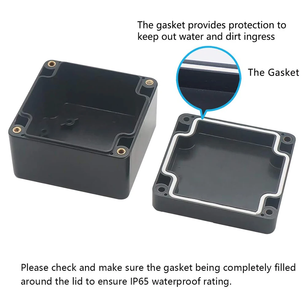 

ABHI-Waterproof Black DIY House Meter Box ABS Plastic Project Box Storage Box Enclosure Box