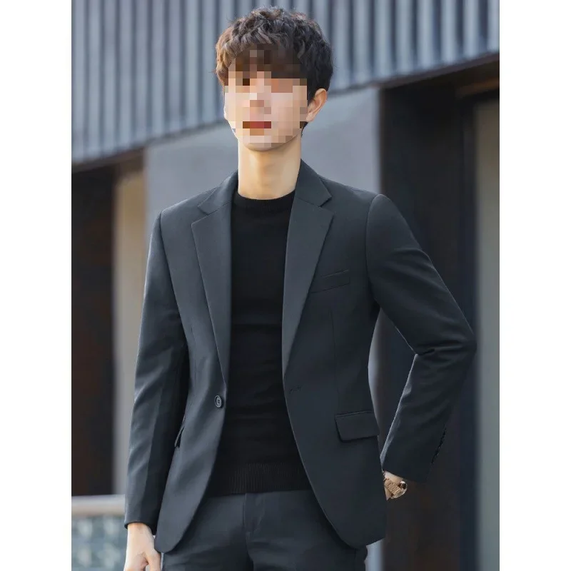 Korean Style Solid Color Men's Suits Western Small Size Casual Jackets Trendy Fashion Slimming Spring Autumn For Men