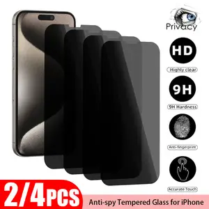 Bilashmart 2/4 Anti spy Screen Protector iPhone 17 16 15 14 13 12 11 Pro Max Privacy Glass iPhone Air 13 12 Mini SE 2022 X/XS XR