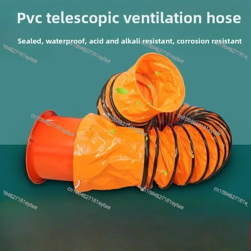 Portable Nylon Orange Mine Tunnel Farm Air Duct Soft Connection Ventilation Fan