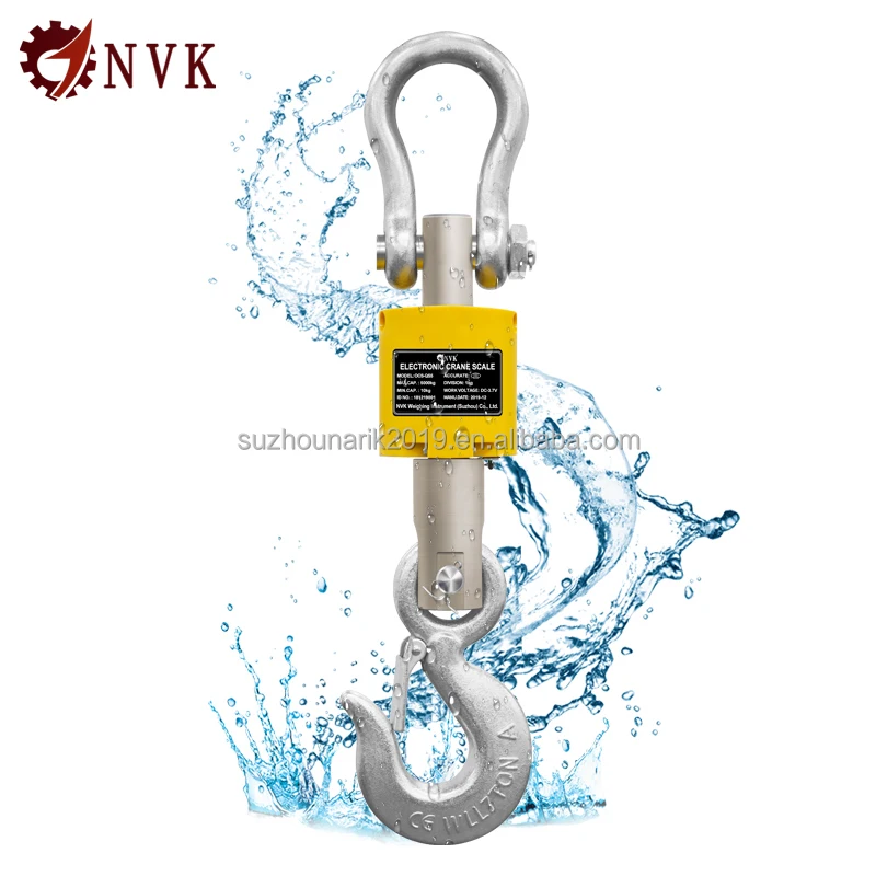 NVK Waterproof Industrial 10Ton Wireless Weighing Crane Scale 3T IP68 Hanging Hoist Scale 5t Digital Handheld Printing 2T 1000kg