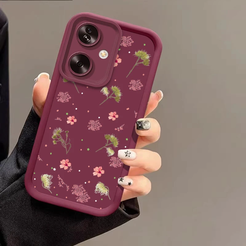 Little Flower Pink For Oppo Reno 11F 4Z 10 12 PRO A79 60 5G 40 58 78 74 Realme GT 6 C67 Find X3 Lite Soft Silicone Phone Case