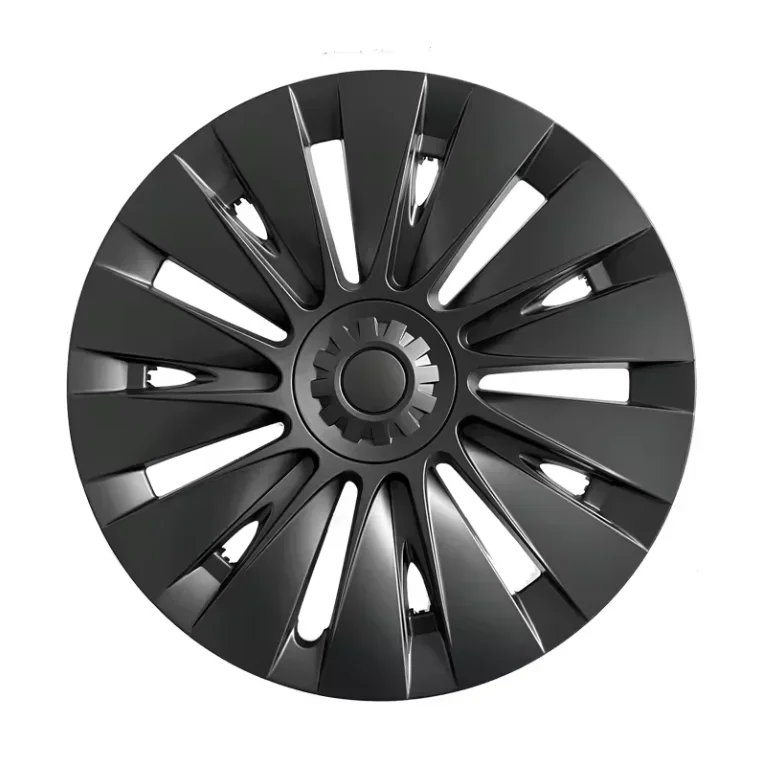 19-Inch Flower Face Matte Black Style Wheel Hub Cap 4-Piece Set For Tesla Model Y Durable High Quality Lightweight