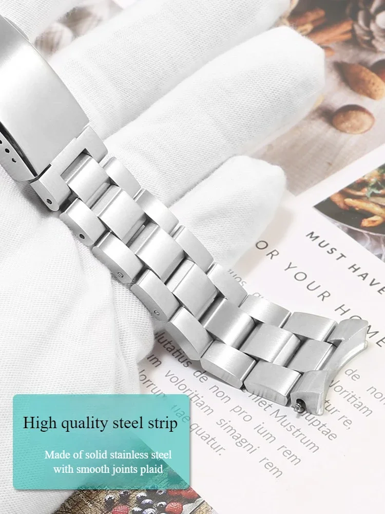 Suitable for Tiger Jingdiao 300 Series Steel Strap WAY211/WAY111A Solid Curved Stainless Steel Strap Men