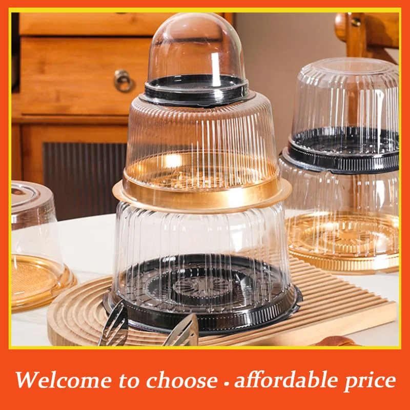 **10Pcs 4/6/8/10 Inch Reusable Transparent Cake Box Pastry Containers Bakery Round Shape Cheese Mousse Packing Boxes Food Boxes'
