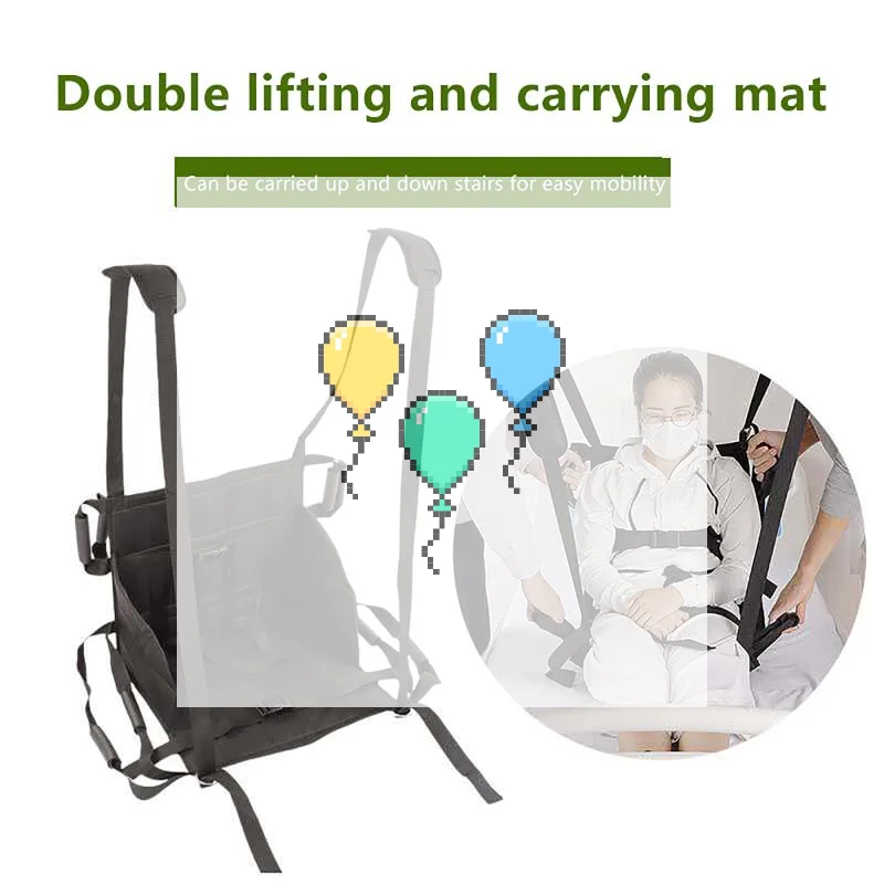 Household Elderly Transfer Sling Belt Disabled Seat Pad Wheelchair Cushion Transport Shifting Belt Sheet Home Care Nursing Belt