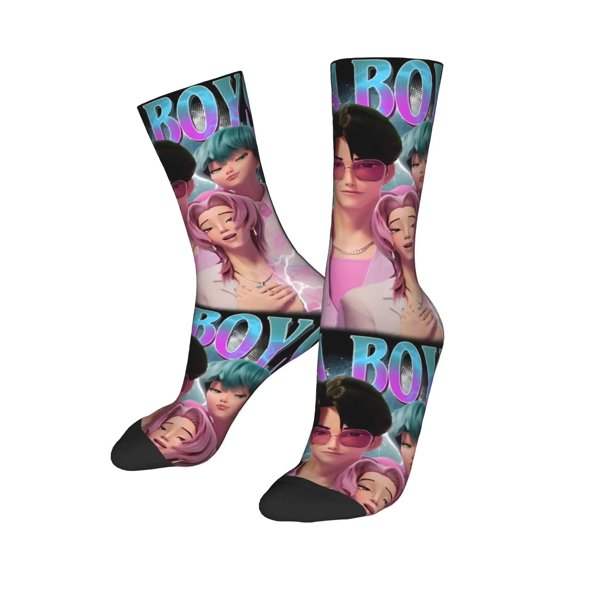 

Повседневные спортивные носки Saja Boys Huntrix Kpop Demon Hunters, длинные носки из полиэстера для унисекс, впитывающие пот