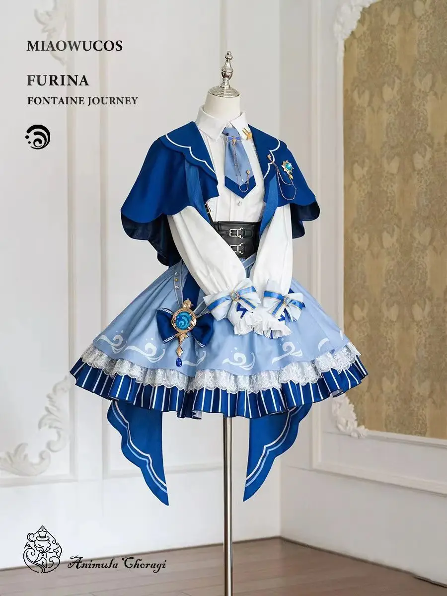 Japan COS Genshin Impact  Focalors Furina Cosplay Costume Hot Game Furina de Fontaine School Halloween Dance Role Play