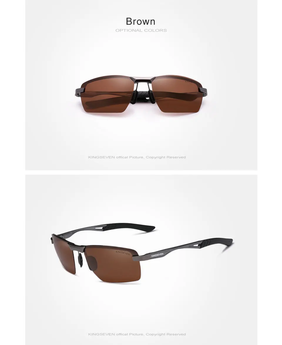 KINGSEVEN 2024 Neue männer Polarisierte Sonnenbrille Aluminium Rahmen UV400 Sonnenbrille Männliche Brillen Fahren Gläser – Detail 5