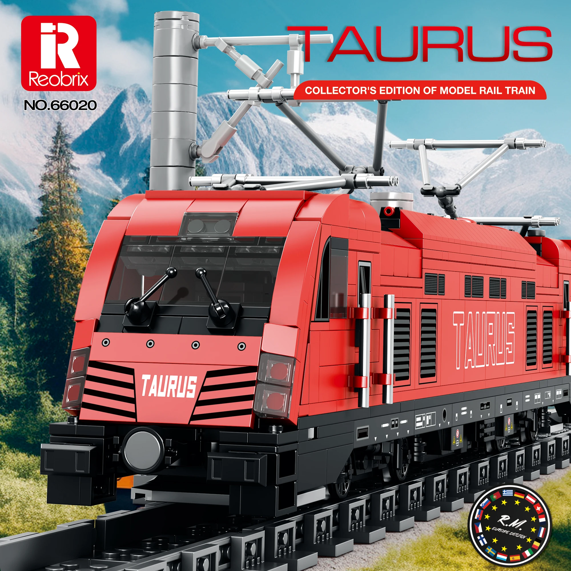 

Reobrix OBB Taurus Electric Passenger Train Building Blocks Set, Train Model Building Toy with Train Tracks for Adults, Kids 14+