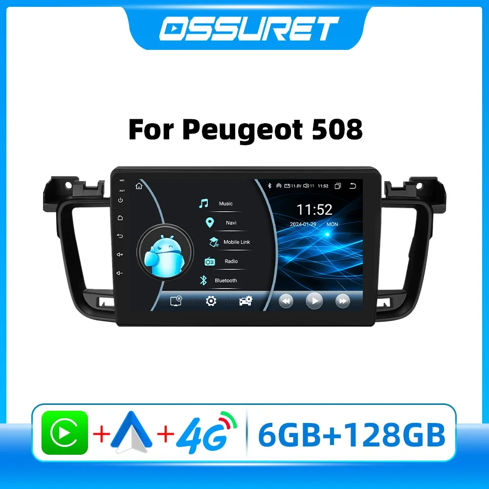 

2din Android Car Radio Player for Peugeot 508 2011-2018 Wireless CarPlay Android Auto Car GPS 8581 Intelligent Multimedia Stereo