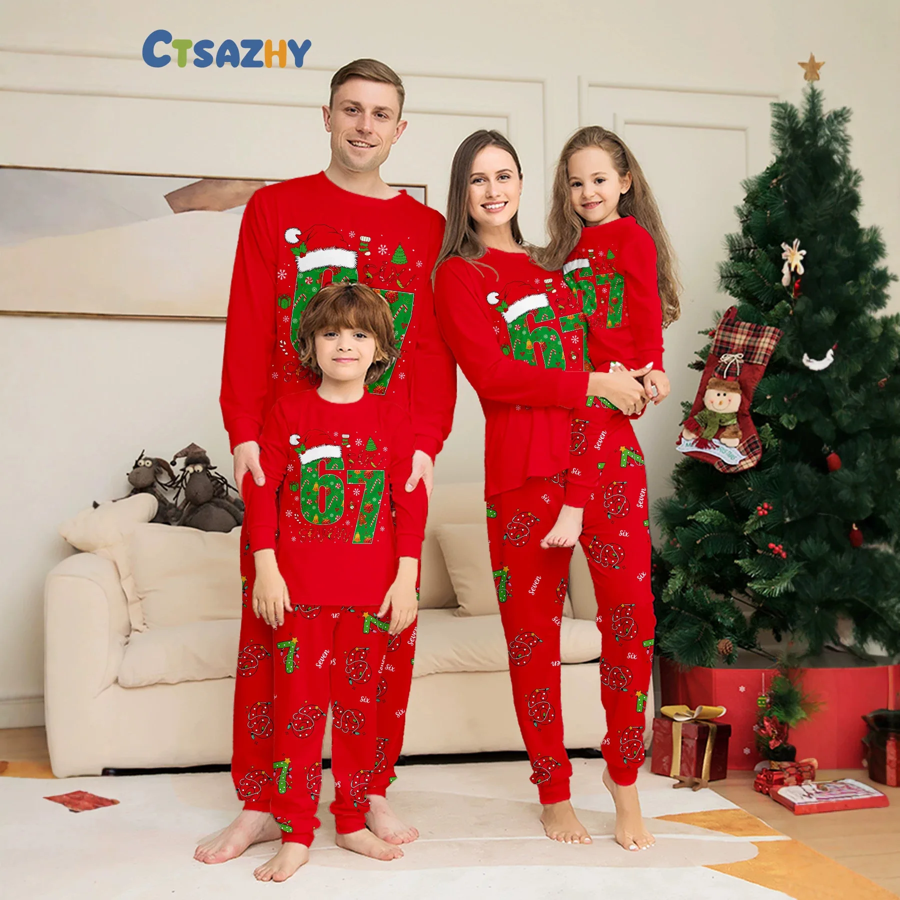 Fashion Christmas Pajamas for Family Xmas Pajamas Family Christmas Pjs Matching Sets Holiday Nightwear Jammies