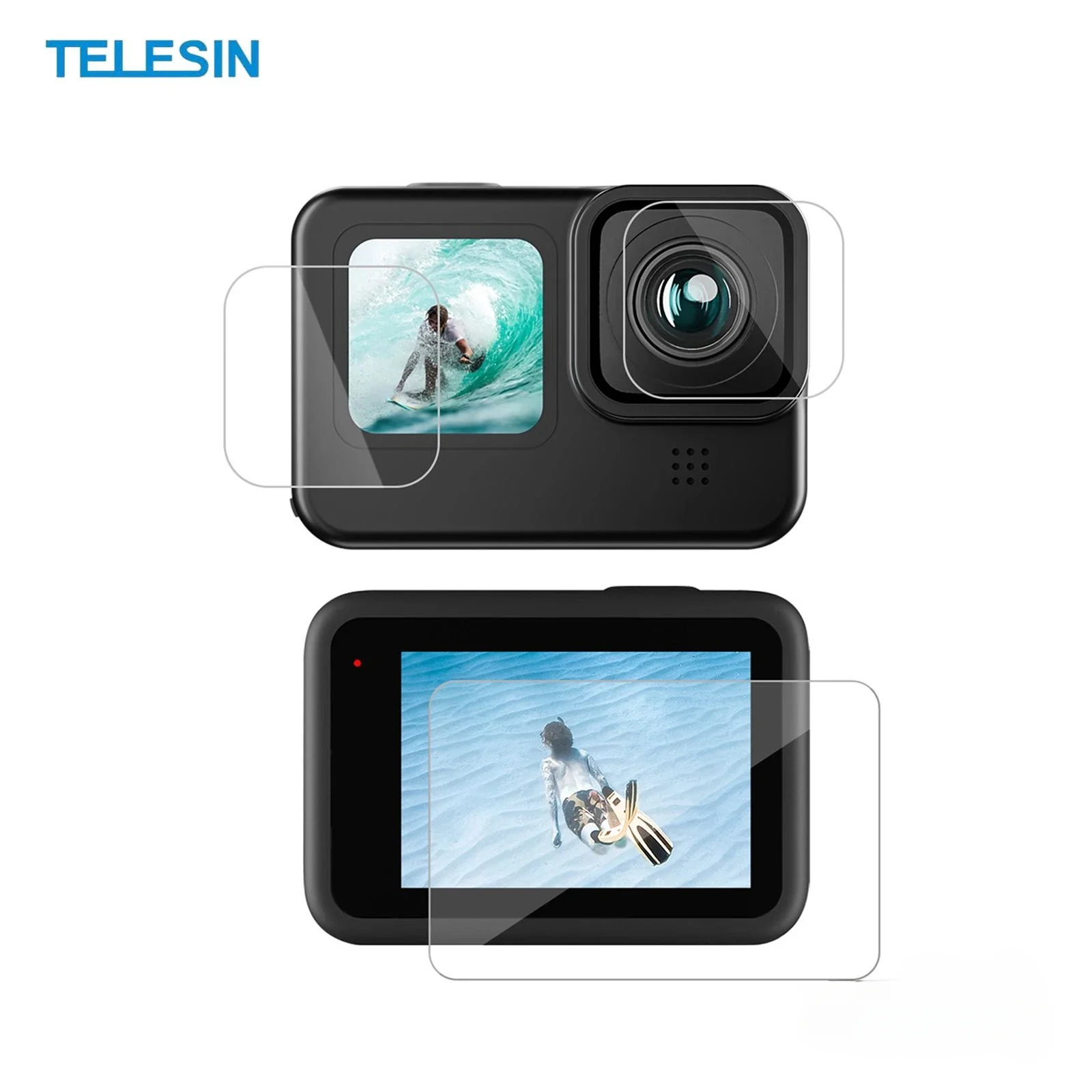 TELESIN 3Pcs Set Screen Lens Protector for Gopro Hero 13 Accessories Front Rear Display Lens Protector Action Camera Accessory