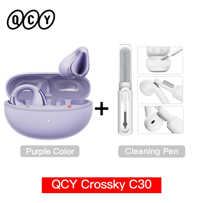 Qcy-crossky c30ワイヤレスヘッドセット,Bluetooth 5.4,オープンイヤー