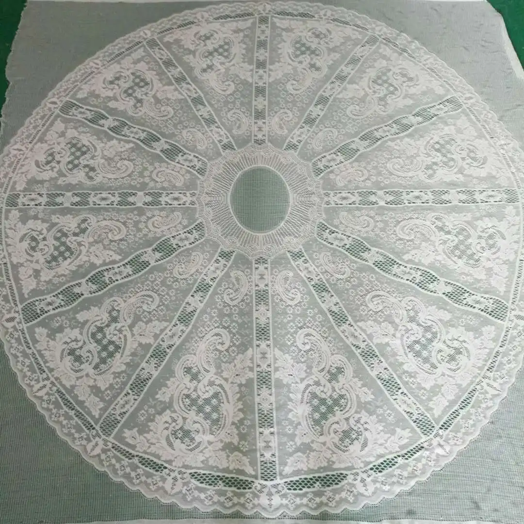 Off White,Black, Apricot Color Round Circle Lace Fabric Pieces for Dress Making Size 180CM