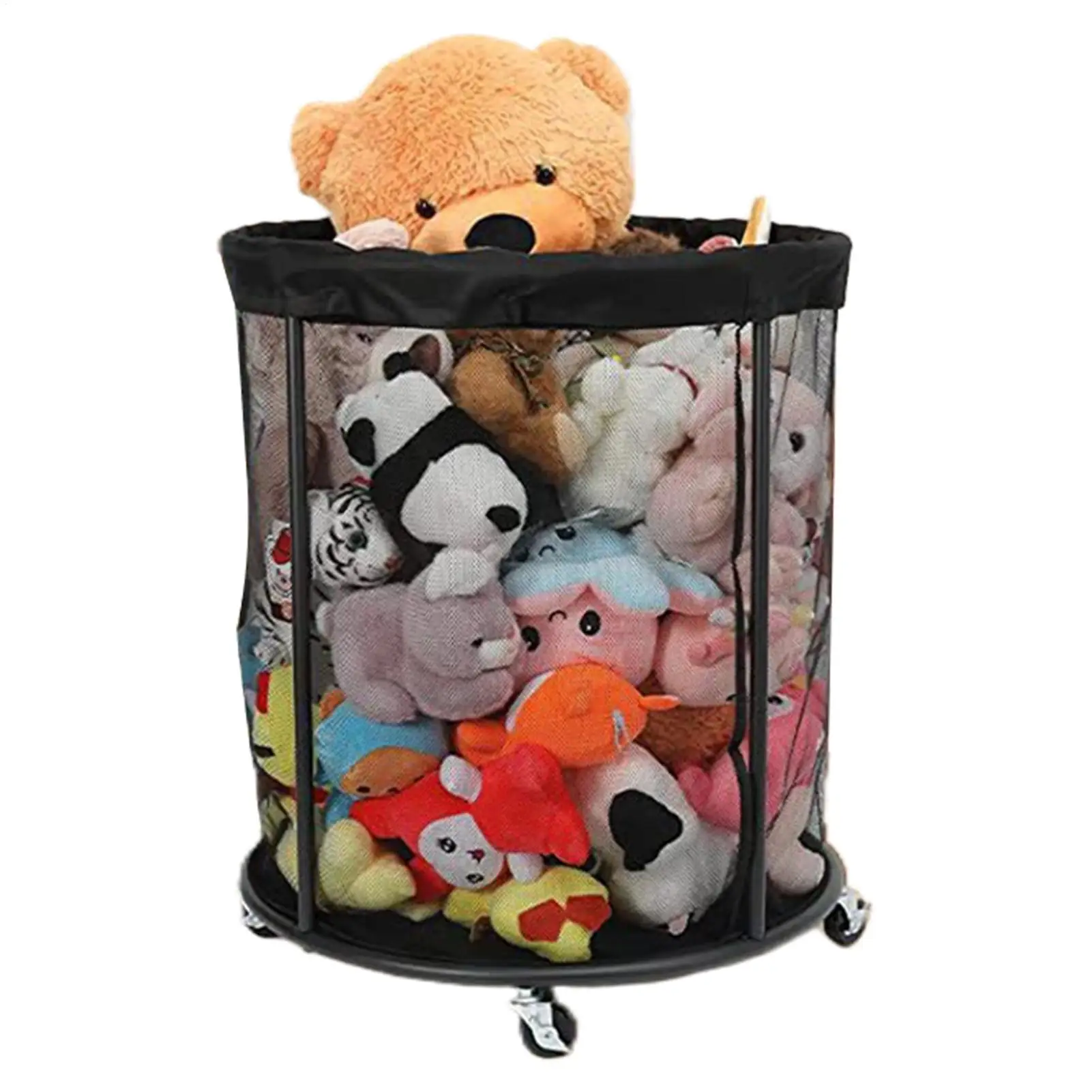 แบบพกพากลางแจ้งบาสเกตบอลเก็บกระเป๋าขนาดใหญ่ความจุตะกร้าตาข่ายกระเป๋าลูกOrganizerกล่องล้อสําหรับฟุตบอล,วอลเลย์บอล