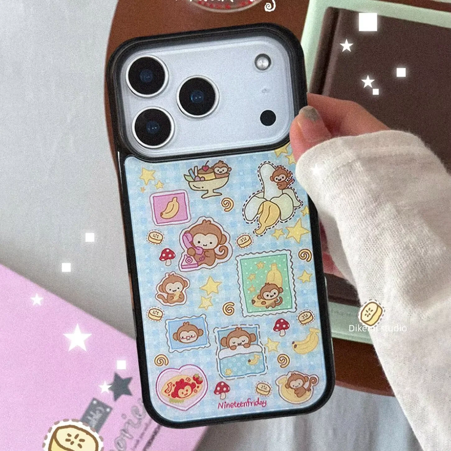 Korean Ins Pixel Cute Rabbit Angel Wings Girl's Pink Phone Case For iPhone 17 AIR 16 15 14 13 12 11 PRO MAX 7 8 PLUS Cover - view 5